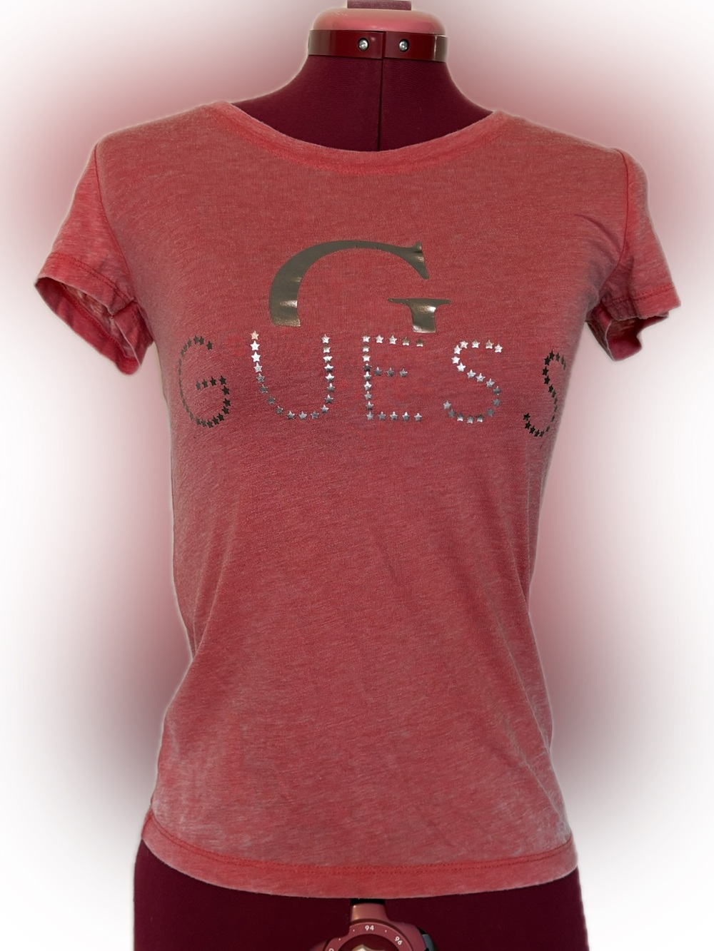 Guess by Marciano Y2K Studded Star Logo Acid Wash Graphic Tee Small